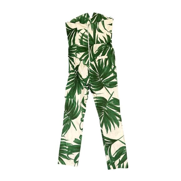 Sam + Lavi Natalie Jumpsuit by Blake Lively Leaf Print Strapless Women's Large - Picture 4 of 10